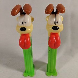 2 Set of Vintage 1978 Odie Pez Candy Dispenser Garfield RARE RETIRED Dog Paws